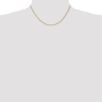10k Yellow Gold 1.5mm Solid Rope Chain Necklace