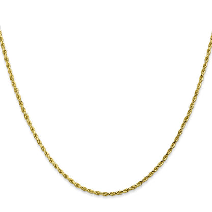 10K Yellow Gold 1.75mm Diamond-Cut Rope Chain Necklace