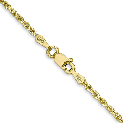 10K Yellow Gold 1.75mm Diamond-Cut Rope Chain Necklace