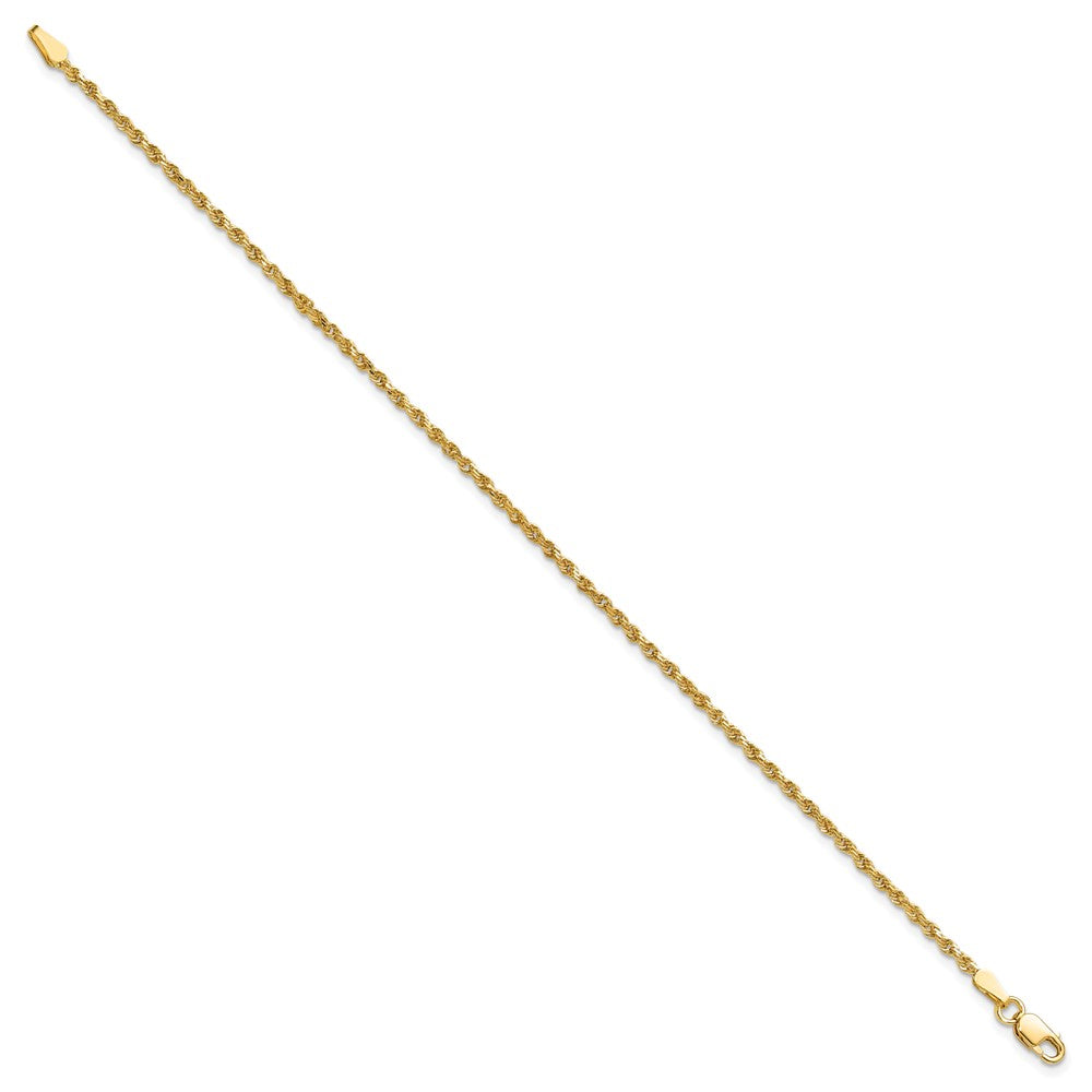 10k Yellow Gold 1.75mm Diamond-cut Rope Chain Bracelet