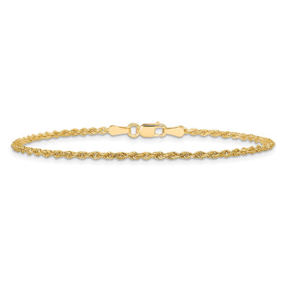 10k Yellow Gold 1.75mm Diamond-cut Rope Chain Bracelet