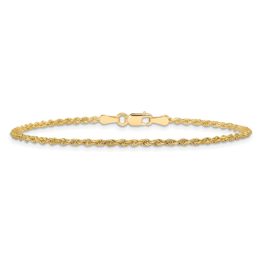 10K Yellow Gold 1.75mm Diamond-Cut Rope Chain Anklet