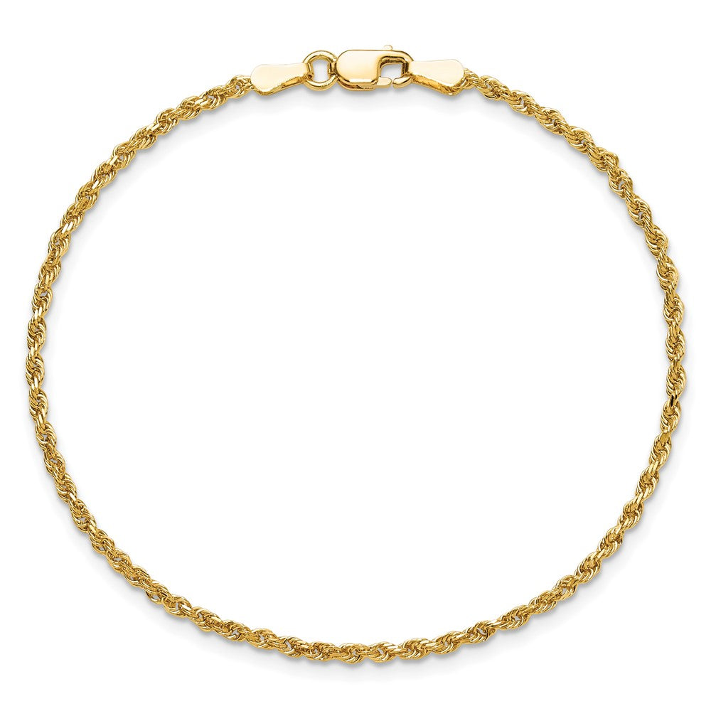 10K Yellow Gold 1.75mm Diamond-Cut Rope Chain Anklet