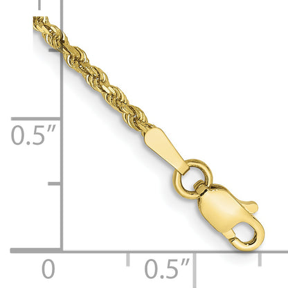 10K Yellow Gold 1.75mm Diamond-Cut Rope Chain Anklet