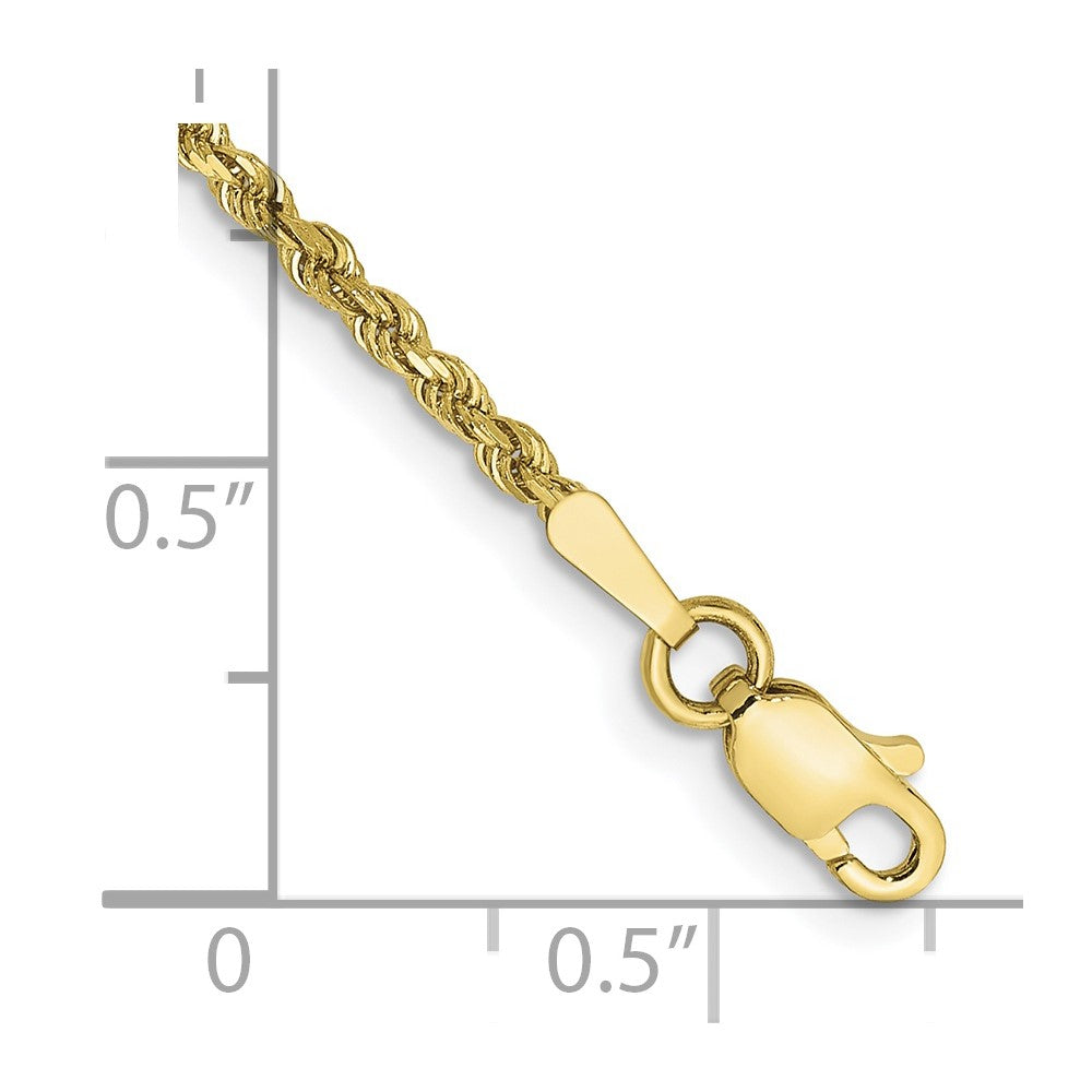 10K Yellow Gold 1.75mm Diamond-Cut Rope Chain Anklet