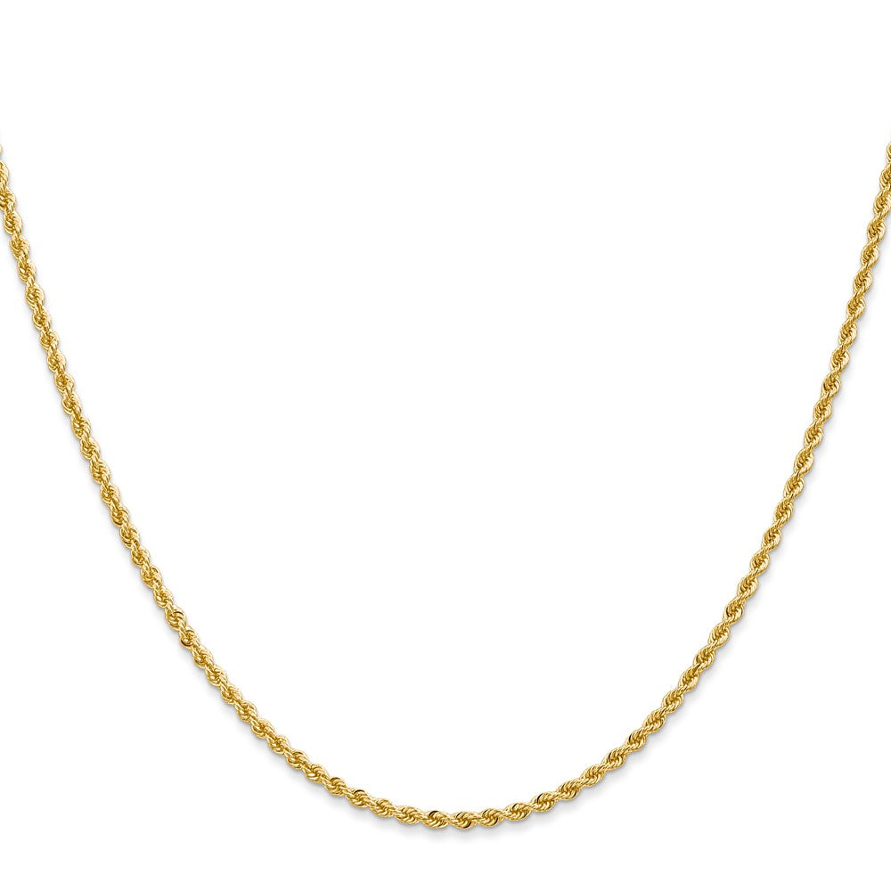 10k Yellow Gold 2.0mm Solid Rope Chain Necklace