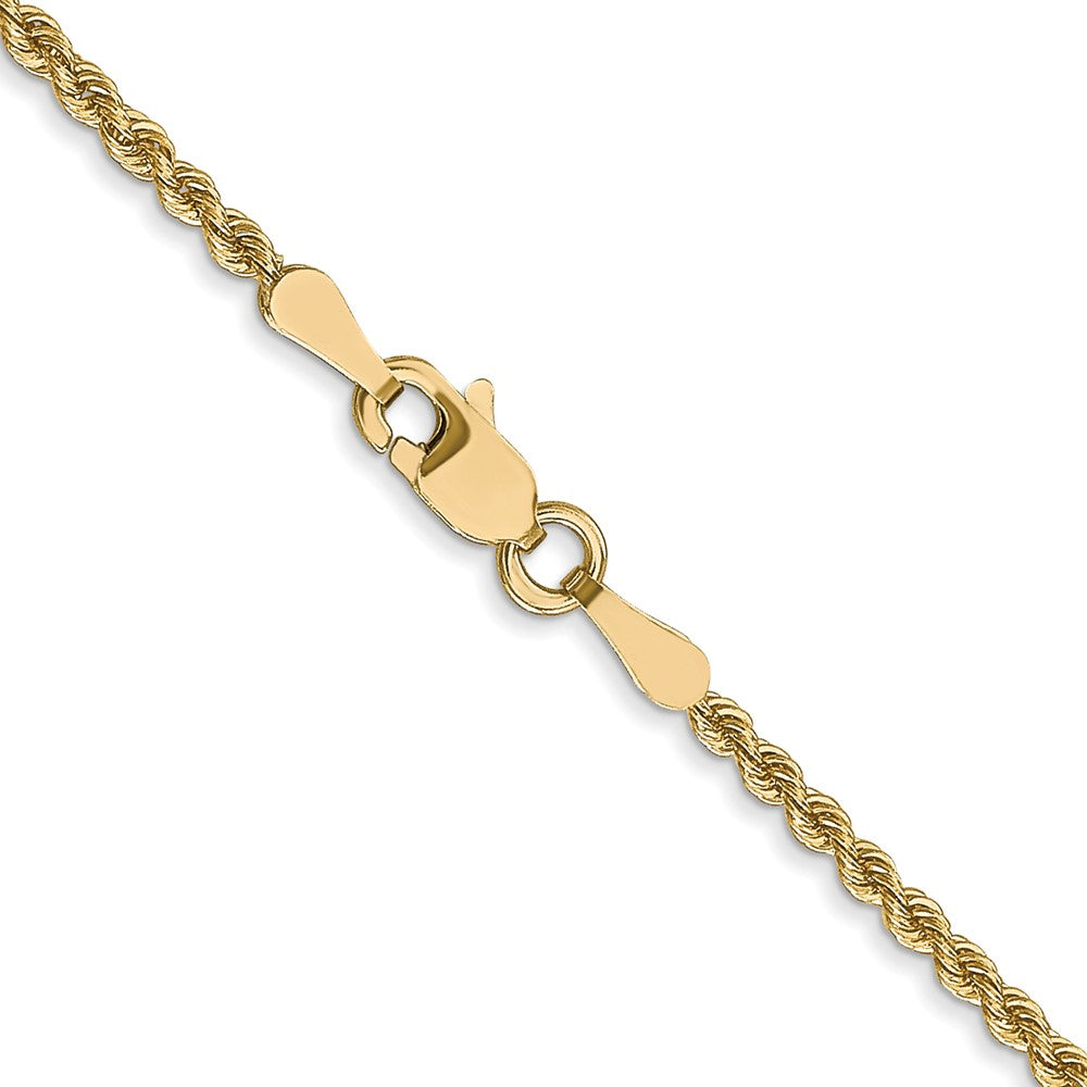 10k Yellow Gold 2.0mm Solid Rope Chain Necklace