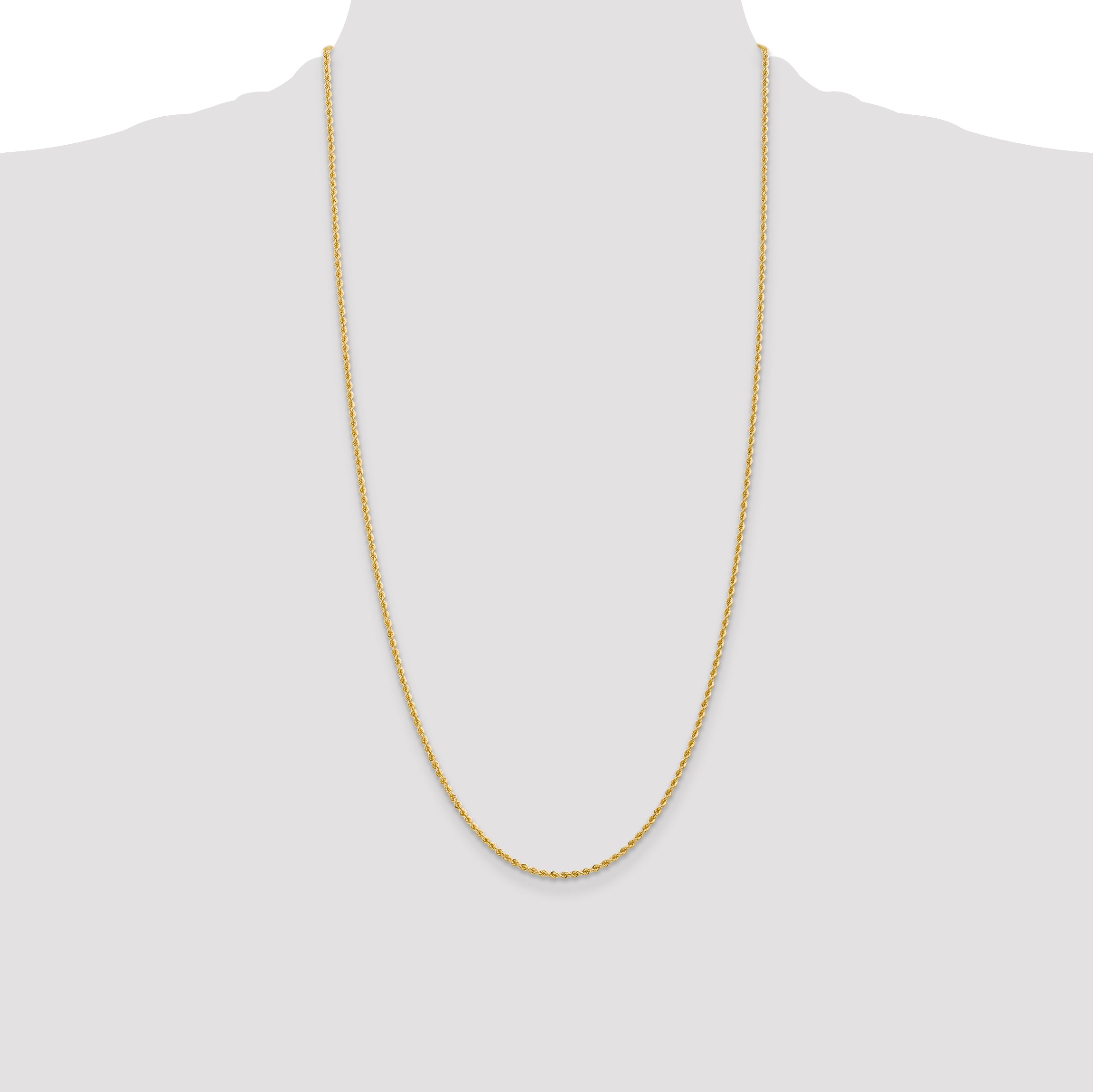 10K Yellow Gold 2mm Regular Rope Chain