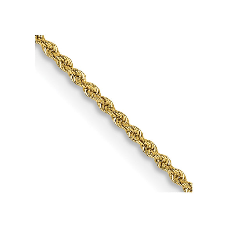 10k Yellow Gold 2.0mm Solid Rope Chain Necklace