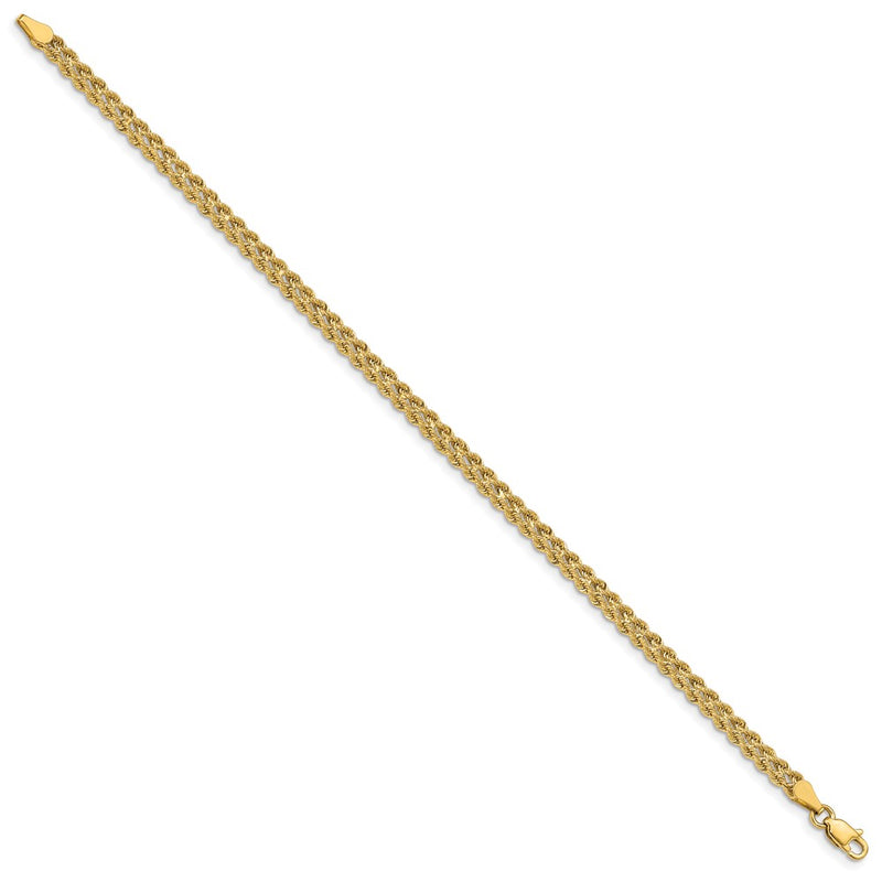 10K Yellow Gold 3.75mm Double Strand Rope Bracelet