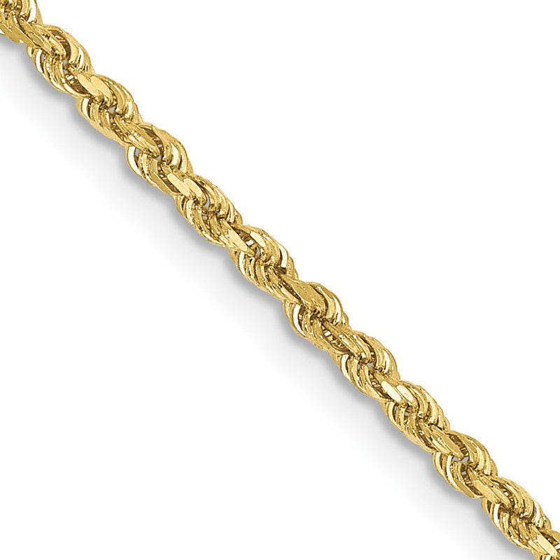 10K Yellow Gold 1.75mm Diamond-Cut Rope Chain Necklace