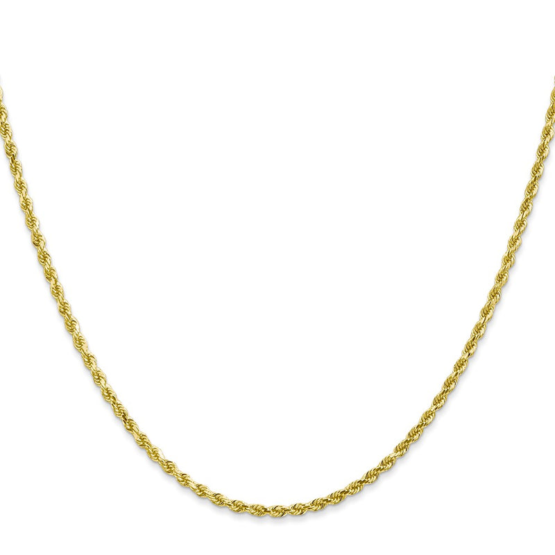 10K Yellow Gold 2mm Diamond-Cut Rope Chain Necklace
