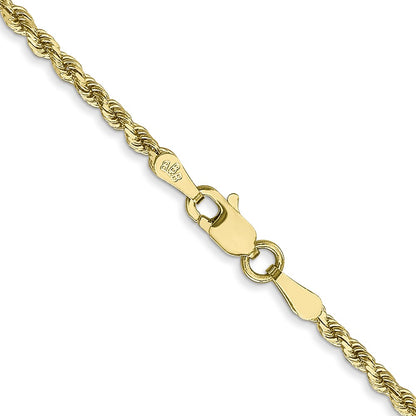 10K Yellow Gold 2mm Diamond-Cut Rope Chain Necklace