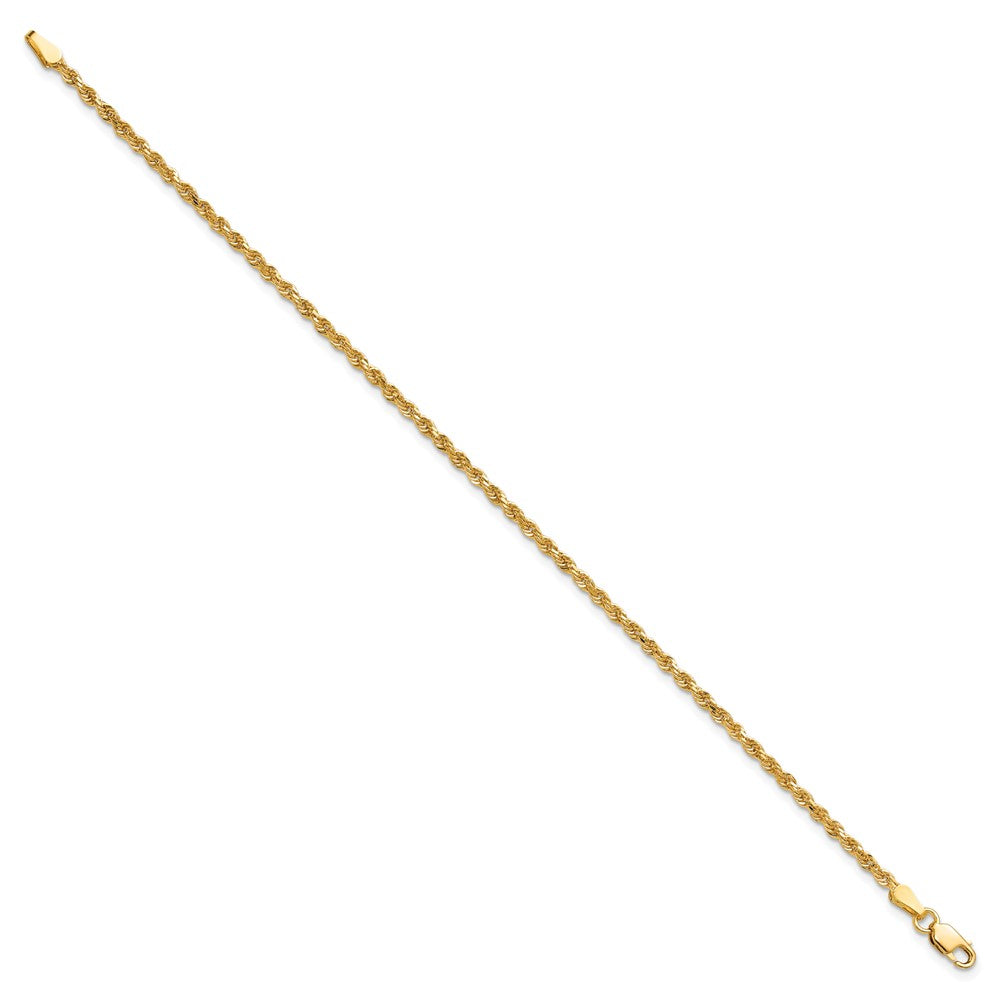 10K Yellow Gold 2mm Diamond-Cut Rope Chain Anklet