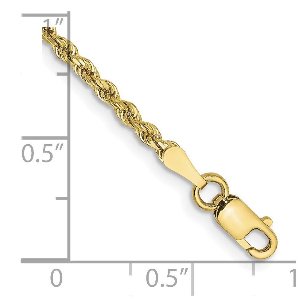 10K Yellow Gold 2mm Diamond-Cut Rope Chain Anklet
