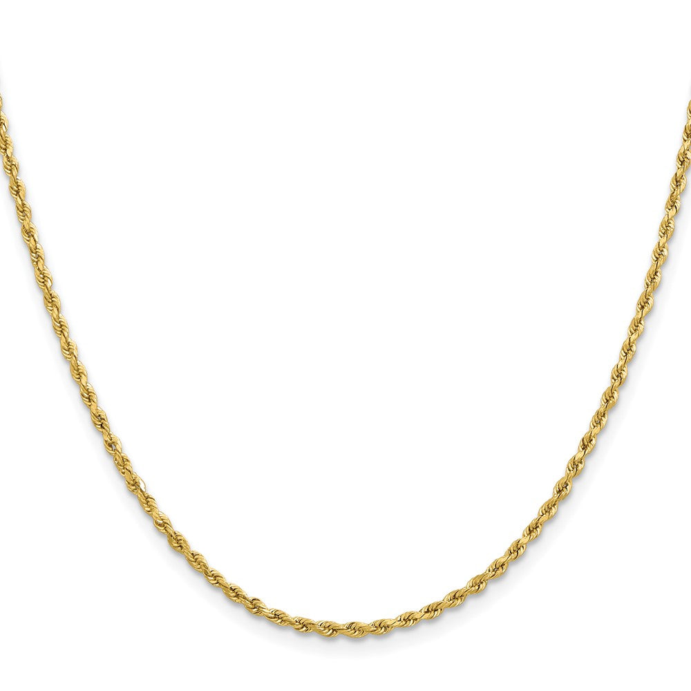 10k Yellow Gold 2mm Lightweight D/C Rope with Lobster Clasp Chain Necklace