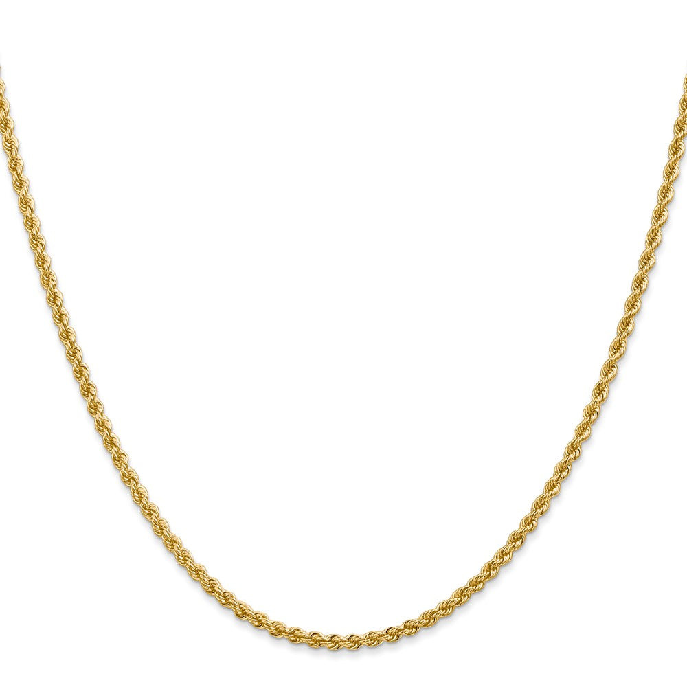10k Yellow Gold 2.25mm Solid Rope Chain Necklace