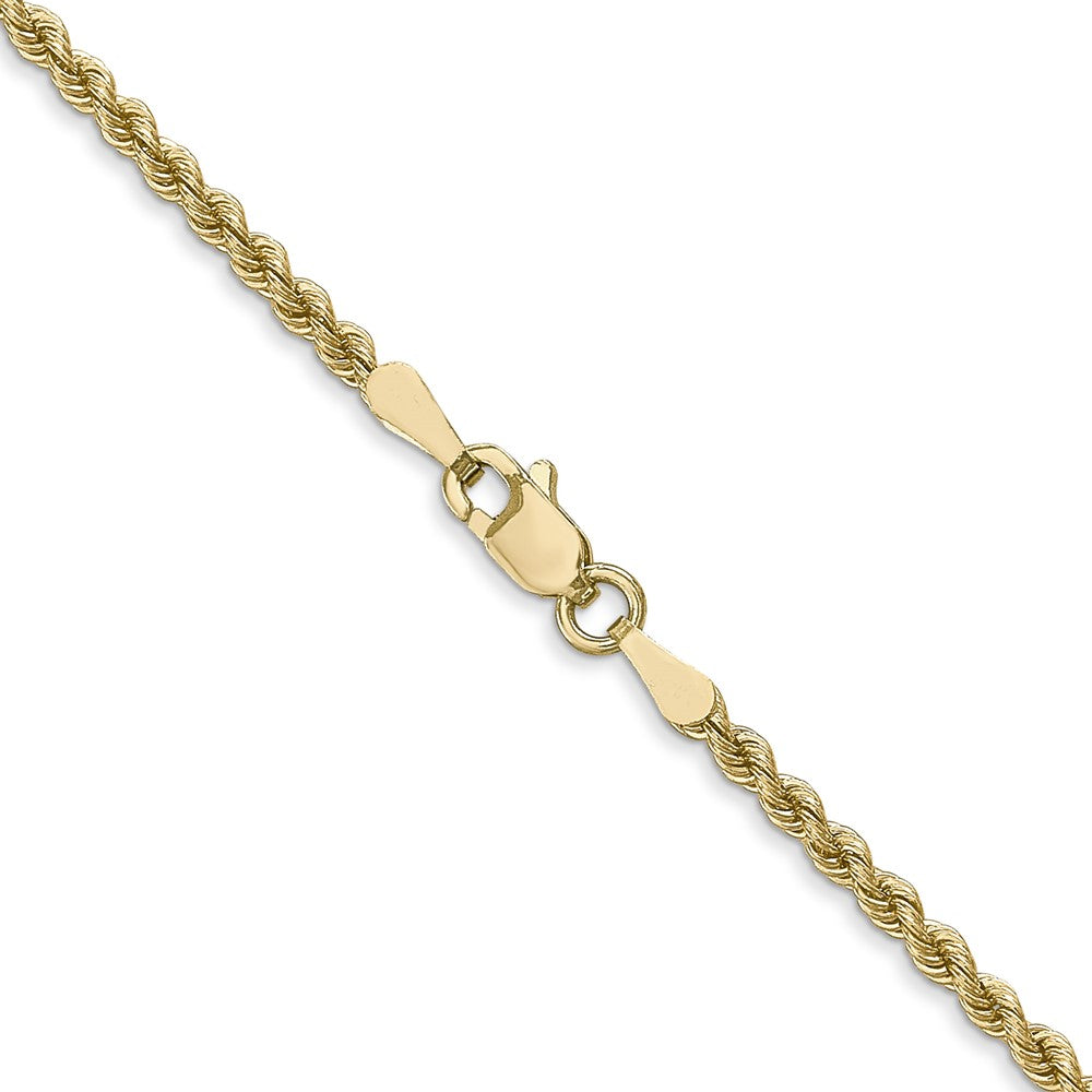 10k Yellow Gold 2.25mm Solid Rope Chain Necklace