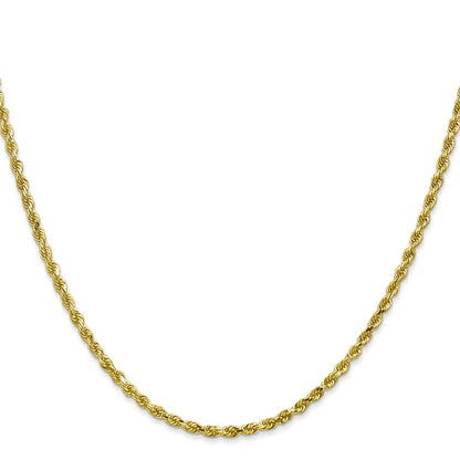 10K Yellow Gold 2.25mm Diamond-Cut Rope Chain Necklace