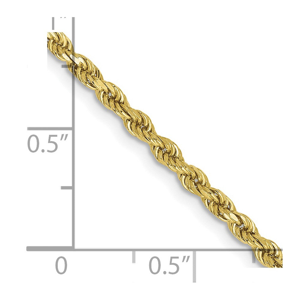 10k Yellow Gold 2.5mm Semi-Solid Rope Chain Bracelet