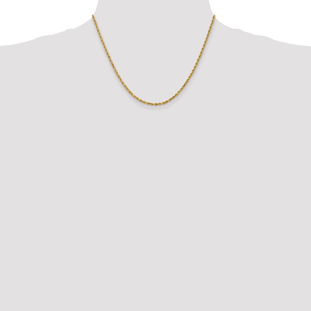 10K Yellow Gold 2.25mm Diamond-Cut Rope Chain Necklace
