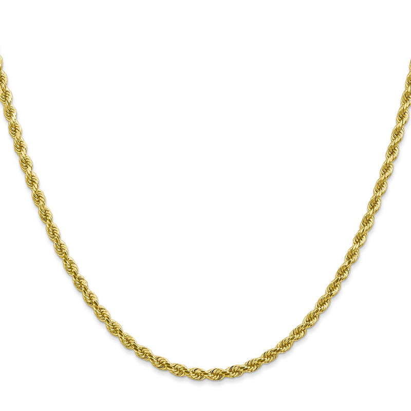 10K Yellow Gold 2.75mm Diamond-Cut Rope Chain Necklace