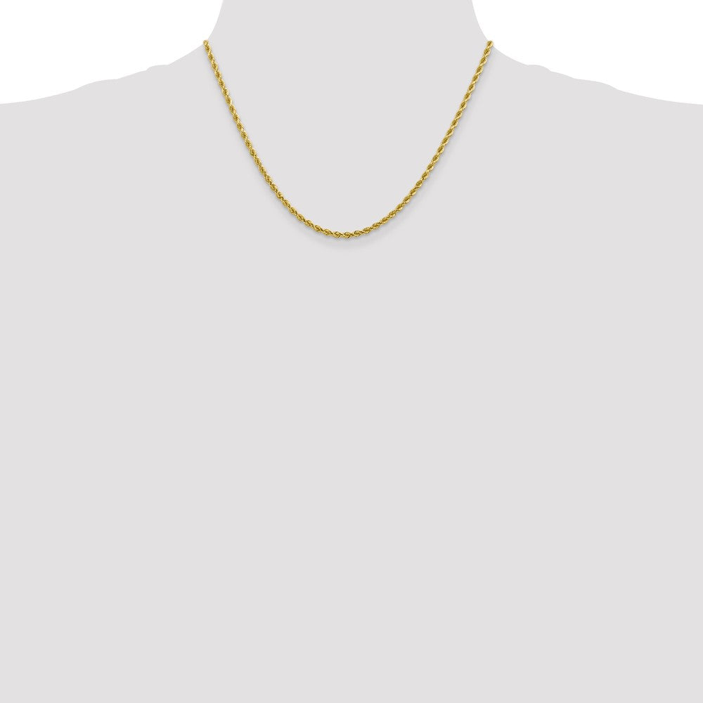 10K Yellow Gold 2.75mm Diamond-Cut Rope Chain Necklace