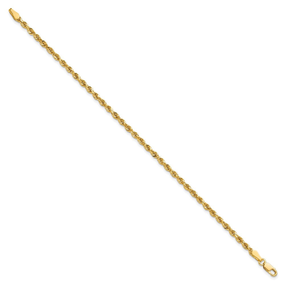 10k Yellow Gold 2.75mm Diamond-cut Rope Chain Bracelet