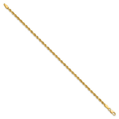 10K Yellow Gold 2.75mm Diamond Cut Rope Chain Anklet
