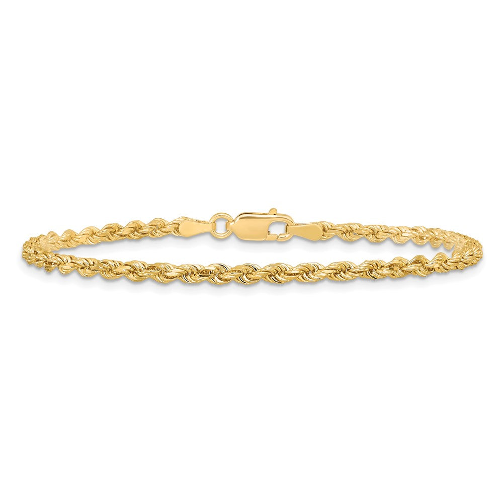 10K Yellow Gold 2.75mm Diamond Cut Rope Chain Anklet