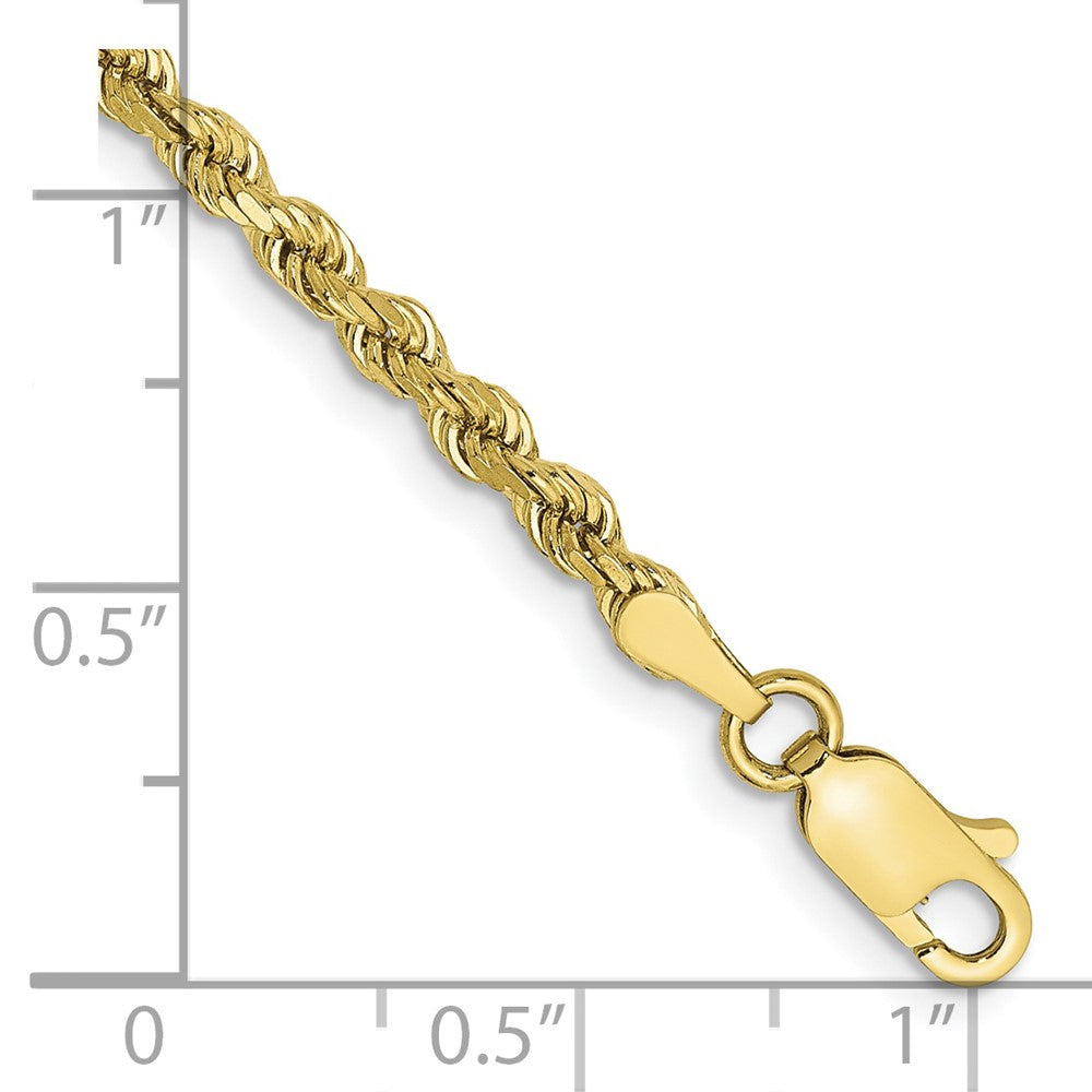 10k Yellow Gold 2.75mm Diamond-cut Rope Chain Bracelet