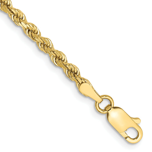 10k Yellow Gold 2.75mm Diamond-cut Rope Chain