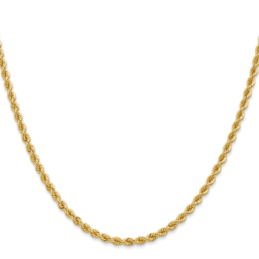 10k Yellow Gold 2.75mm Solid Rope Chain Necklace
