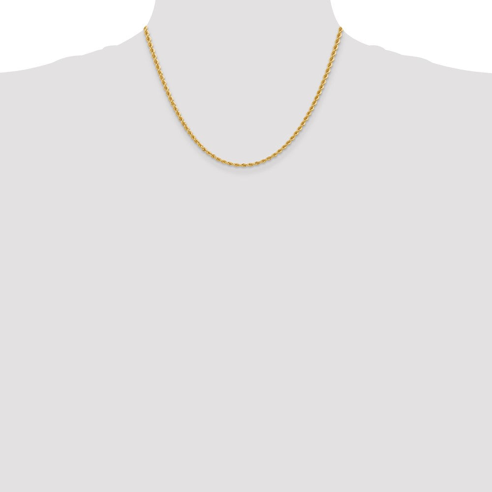 10k Yellow Gold 2.75mm Solid Rope Chain Necklace