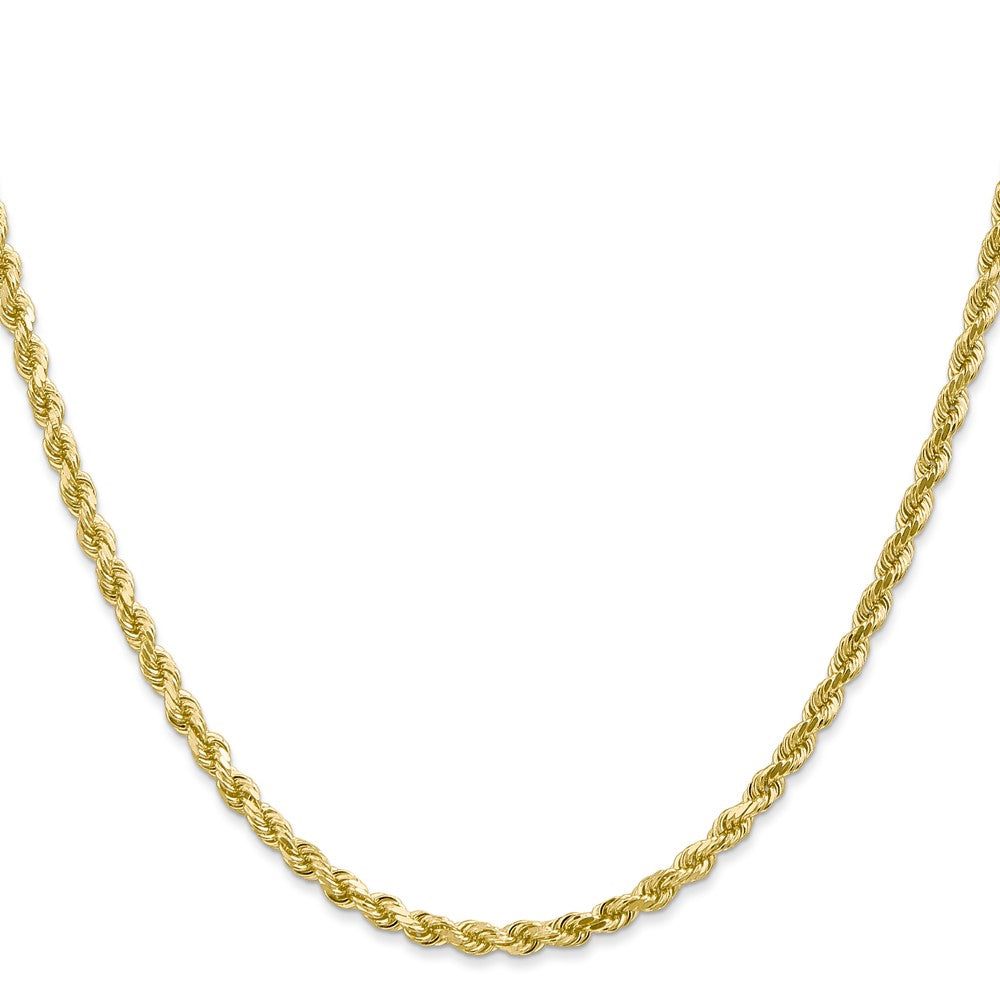10K Yellow Gold 3mm Diamond-Cut Rope Chain Necklace