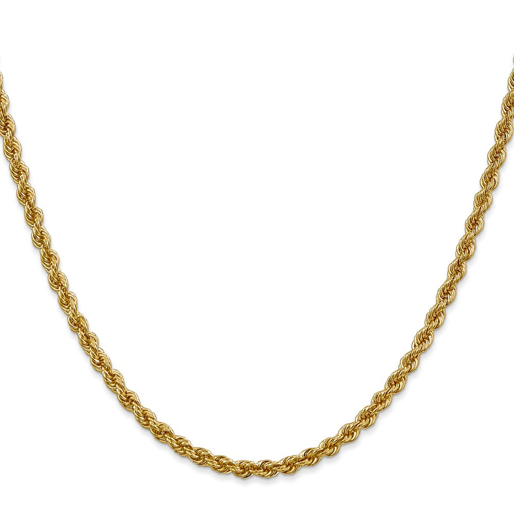 10k Yellow Gold 3.0mm Solid Rope Chain Necklace