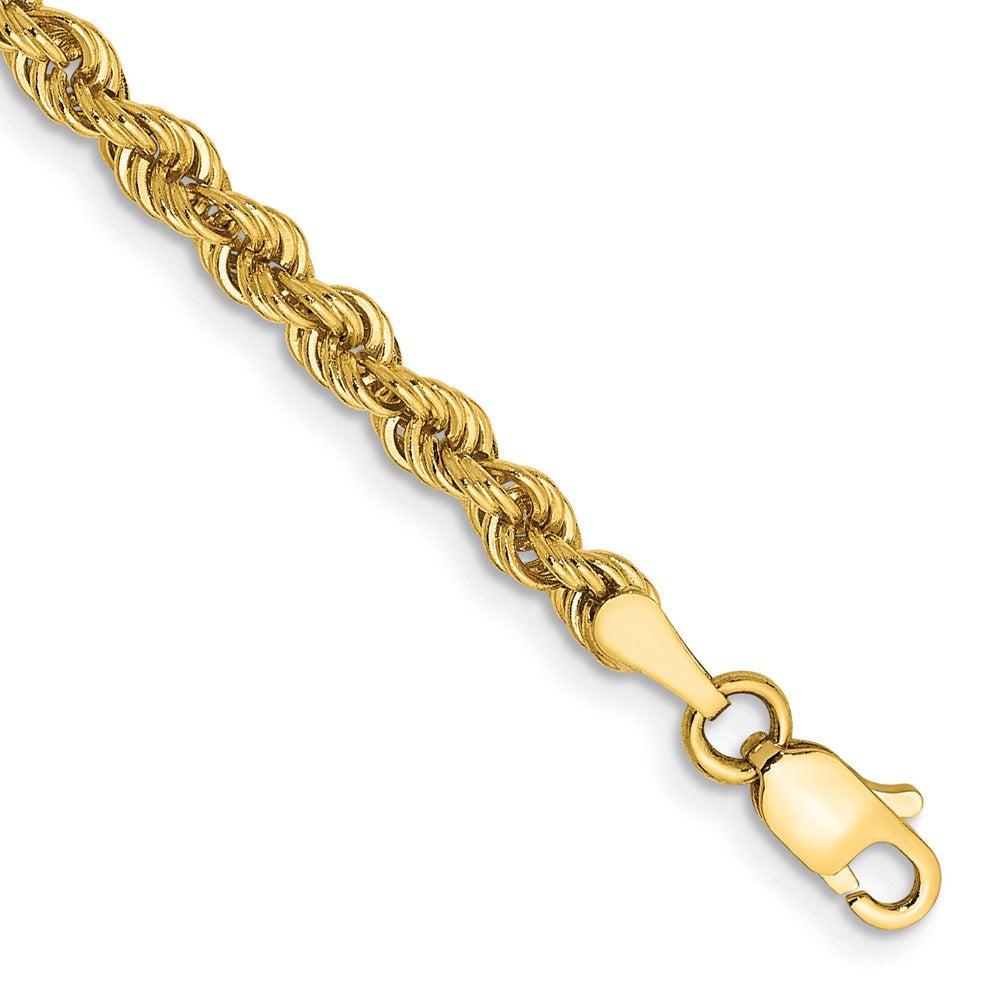 10k Yellow Gold 3.0mm Solid Rope Chain Anklet
