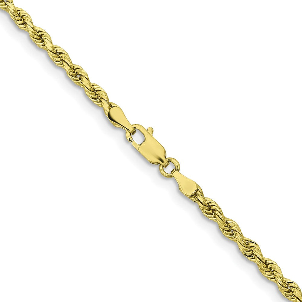 26 Inch 10K Yellow Gold 3.25mm Diamond-Cut Rope Chain Necklace