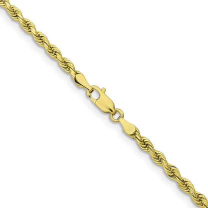 26 Inch 10K Yellow Gold 3.25mm Diamond-Cut Rope Chain Necklace