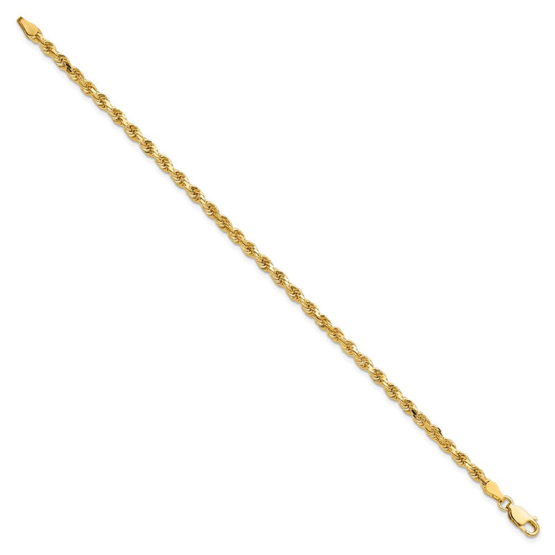 10K Yellow Gold 3.25mm Diamond-Cut Rope Chain Anklet