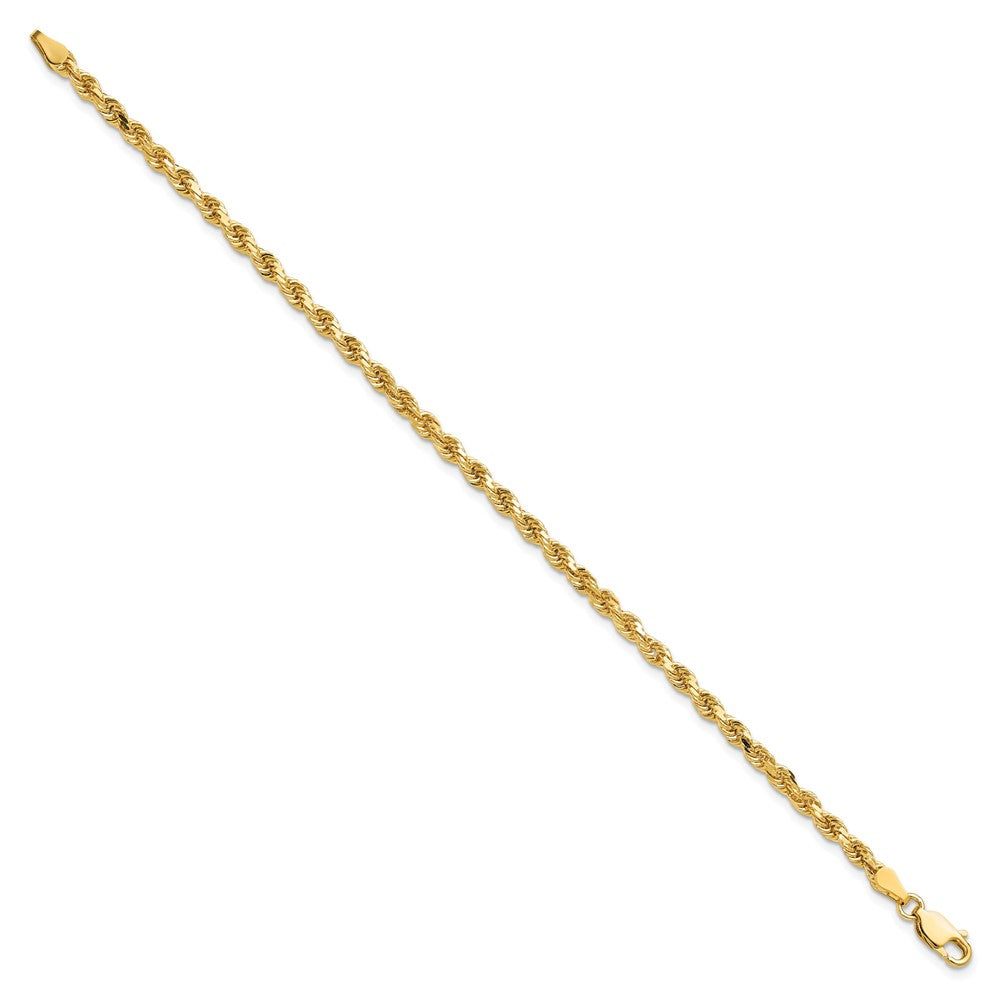 10K Yellow Gold 3.25mm Diamond-Cut Rope Chain Bracelet