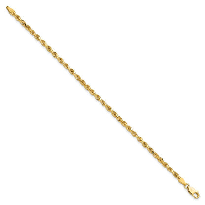 10K Yellow Gold 3.25mm Diamond-Cut Rope Chain Bracelet