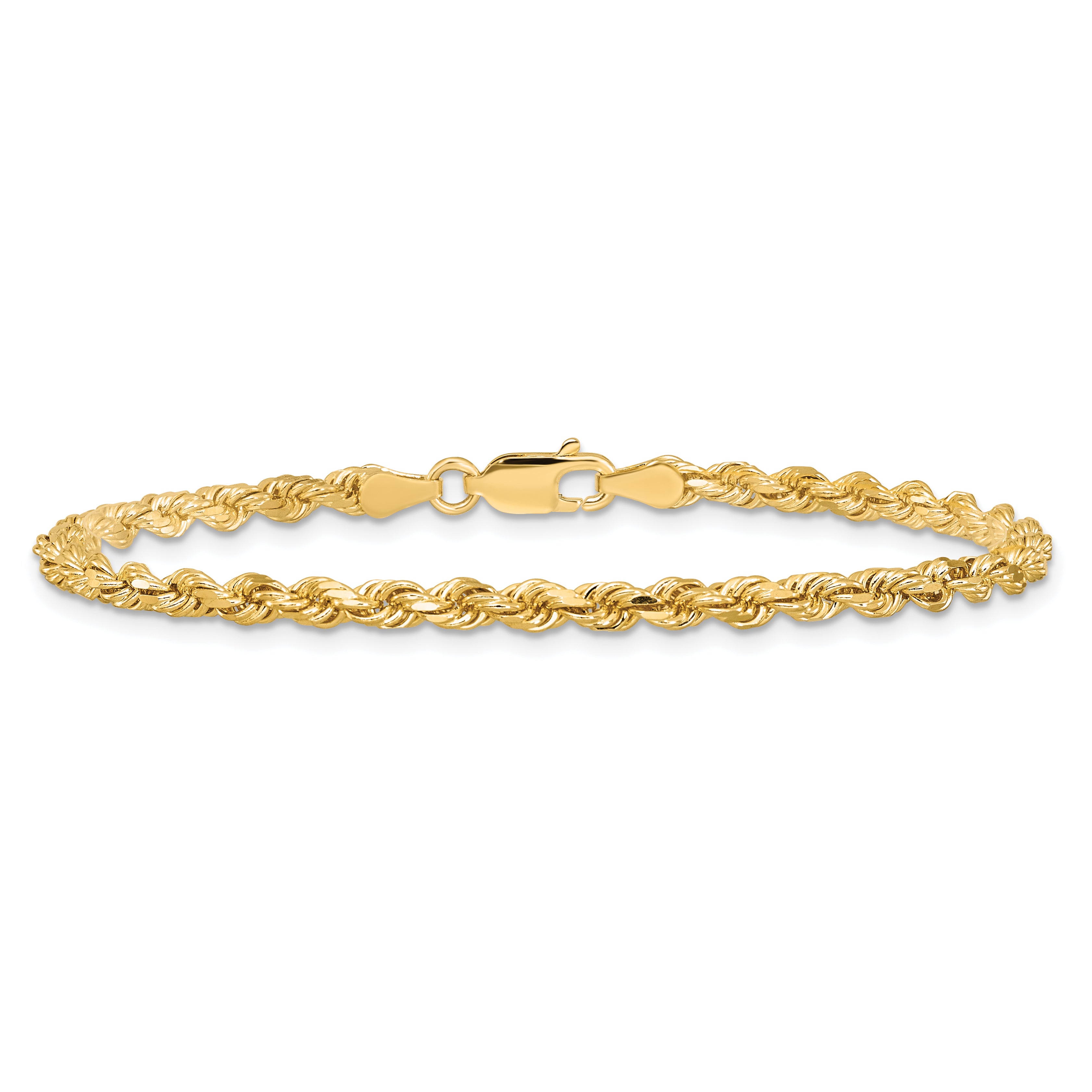 10K Yellow Gold 3.25mm Diamond-Cut Rope Chain