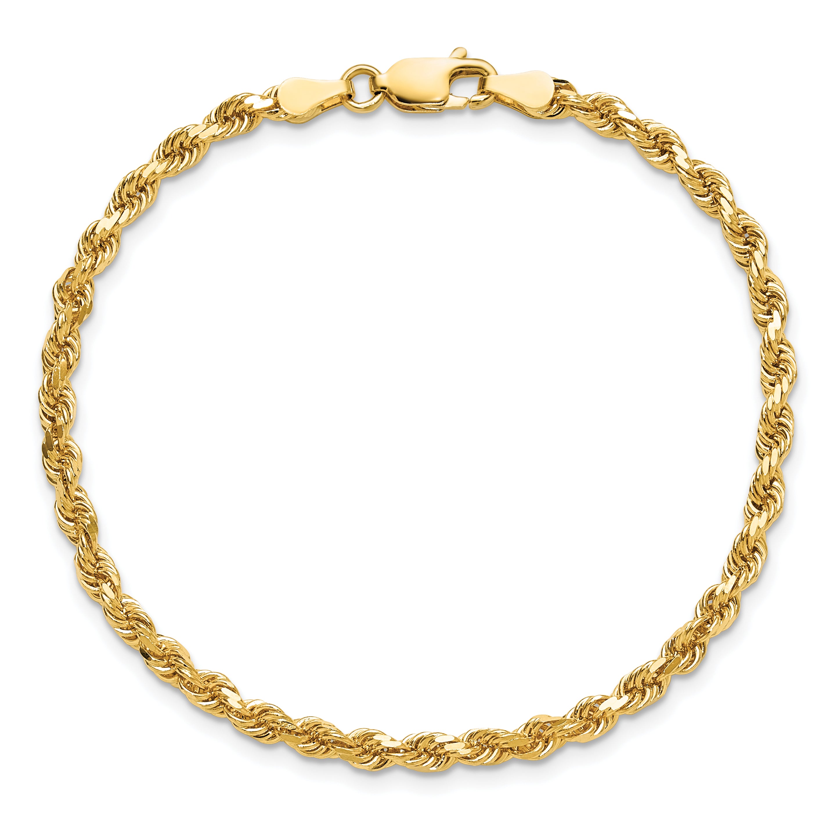 10K Yellow Gold 3.25mm Diamond-Cut Rope Chain