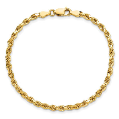 10K Yellow Gold 3.25mm Diamond-Cut Rope Chain Bracelet