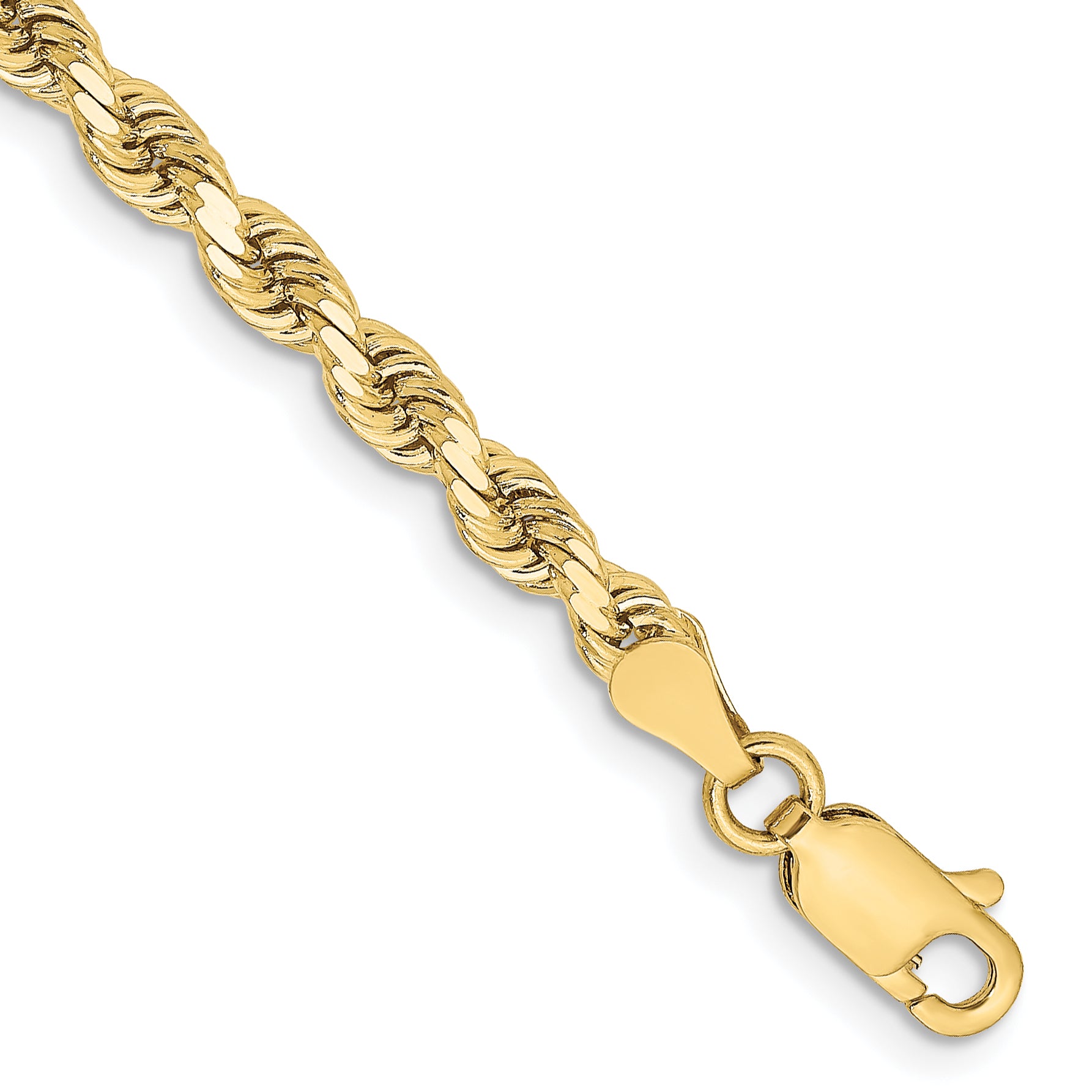 10K Yellow Gold 3.25mm Diamond-Cut Rope Chain