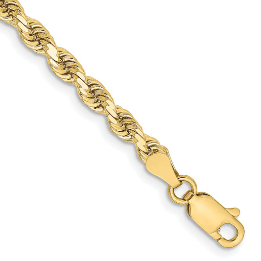 10K Yellow Gold 3.25mm Diamond-Cut Rope Chain