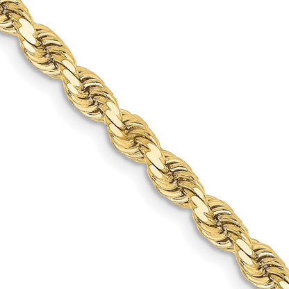 26 Inch 10K Yellow Gold 3.25mm Diamond-Cut Rope Chain Necklace
