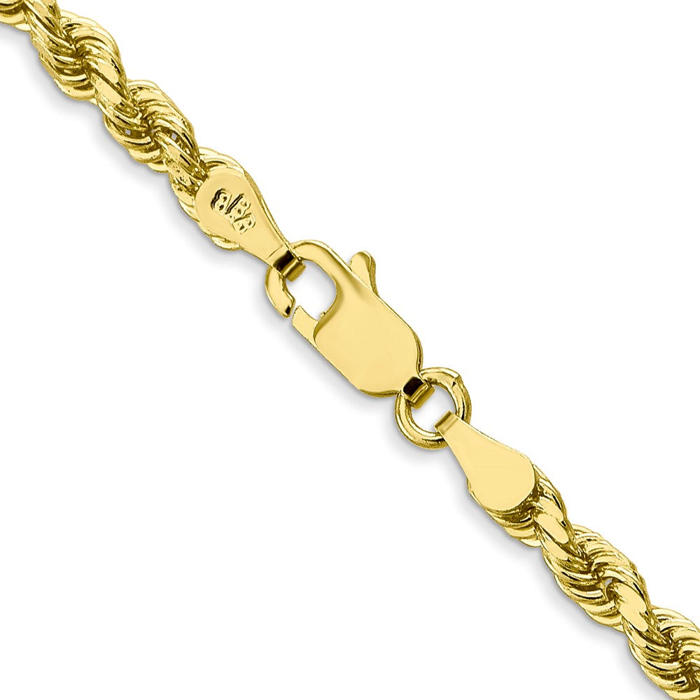 28 Inch 10K 3.5mm Diamond-Cut Rope Chain Necklace
