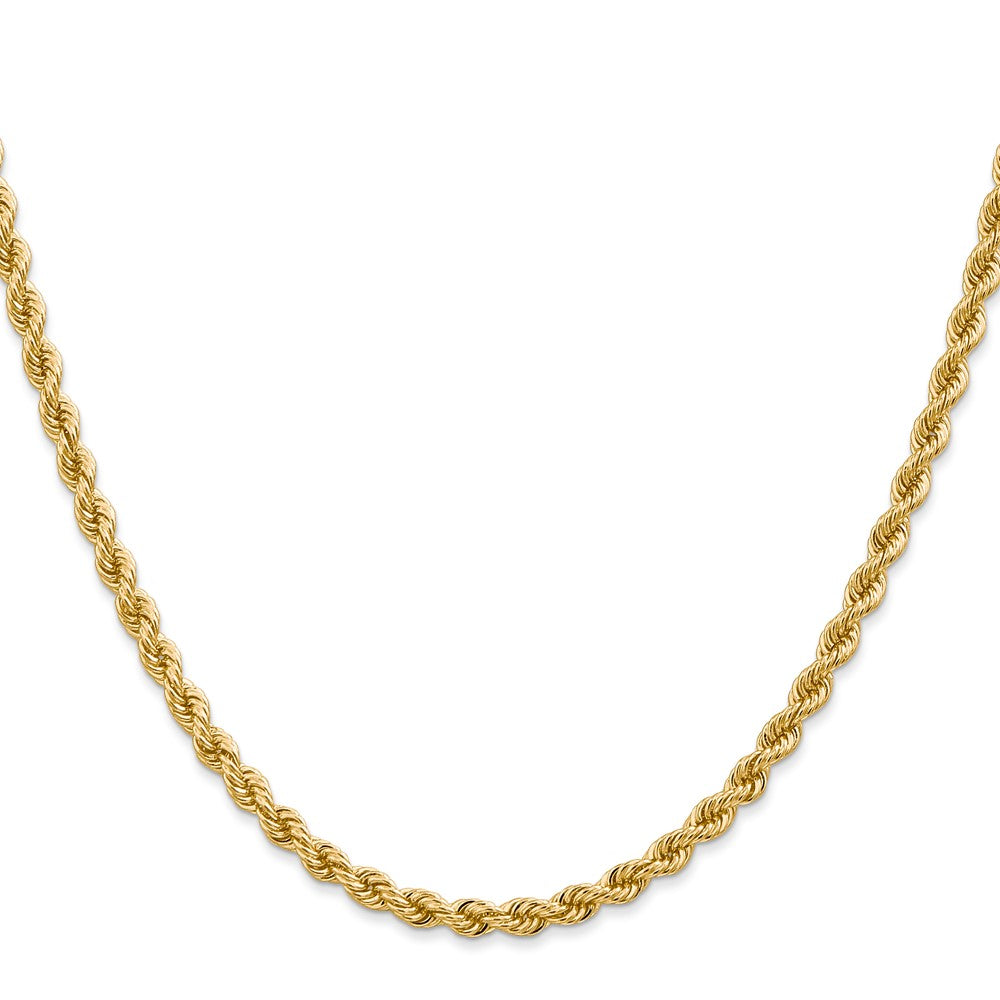10k Yellow Gold 3.65mm Solid Rope Chain Necklace